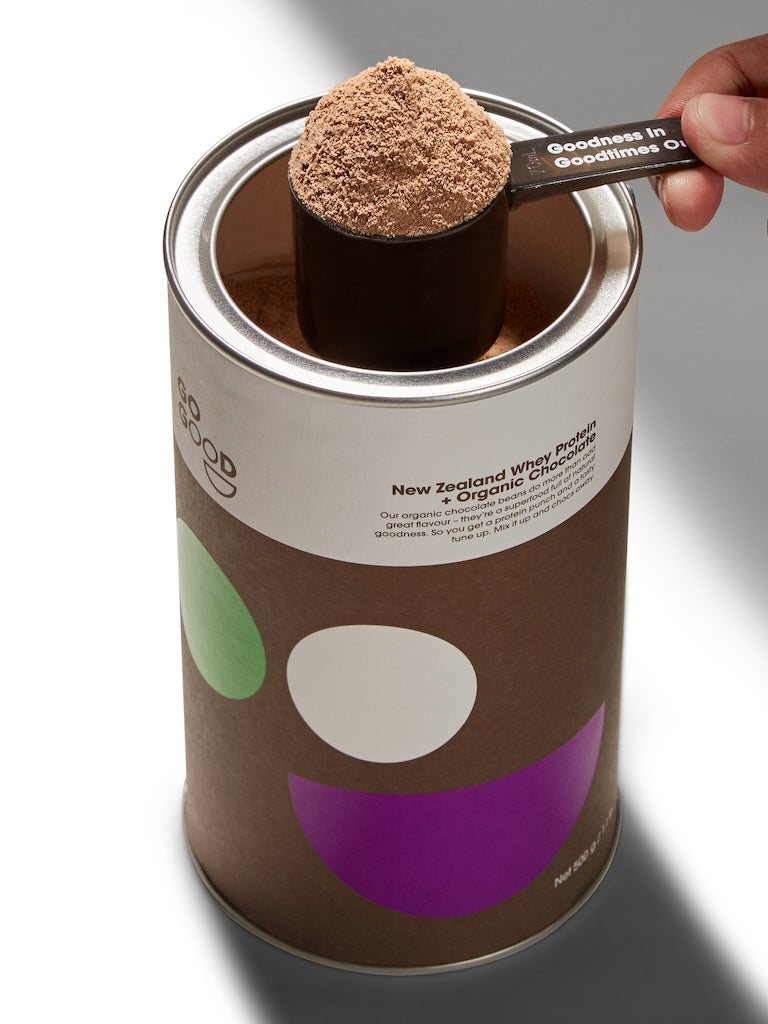 Go Good Grass-Fed Whey Protein Powder Chocolate 1kg | New Zealand Whey