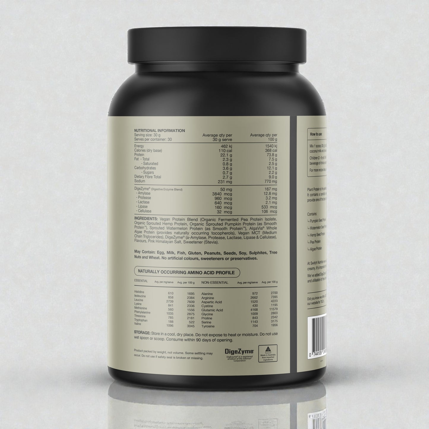 Switch Organic Sprouted Plant Protein Vanilla 900g