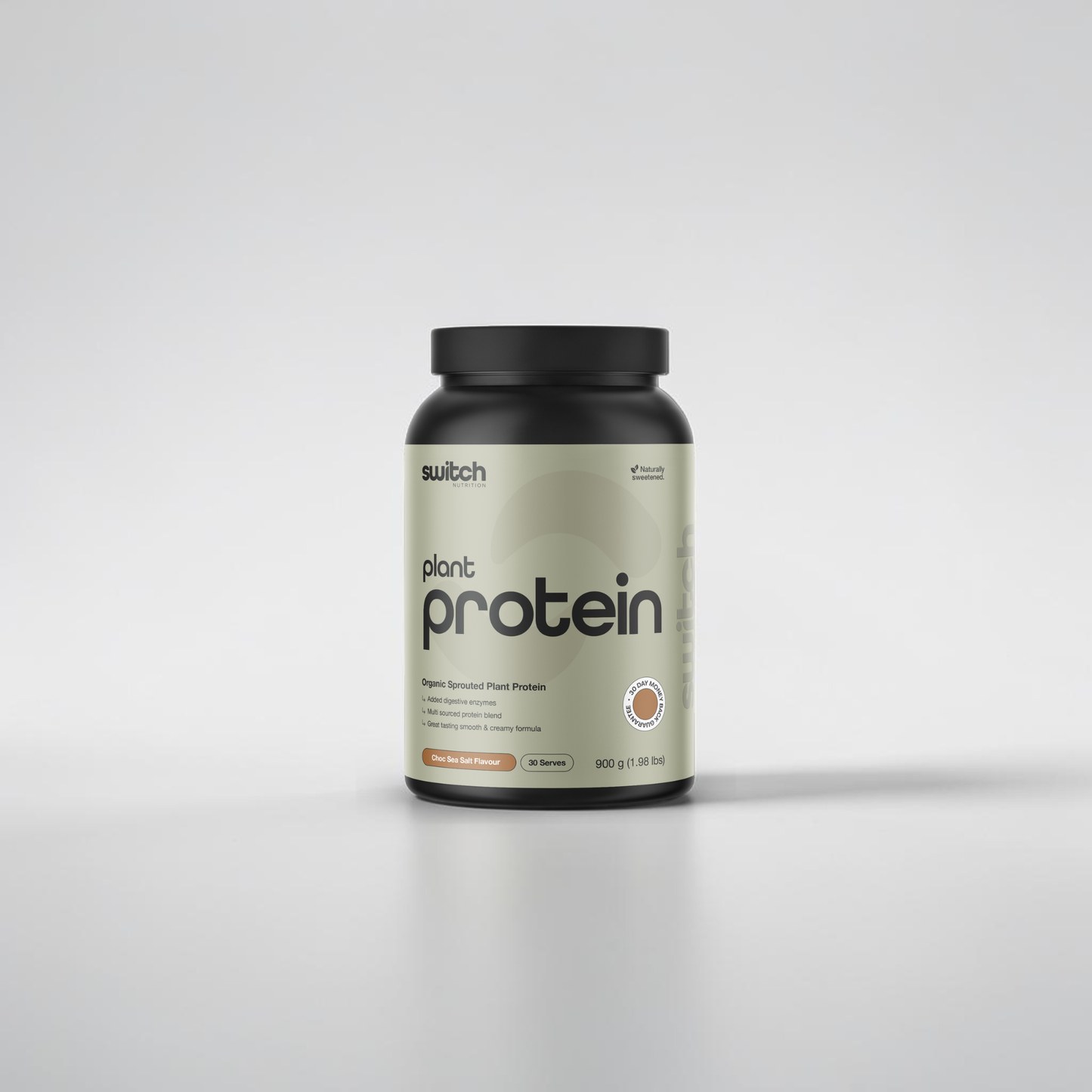 Switch Organic Sprouted Plant Protein Choc Sea Salt 900g